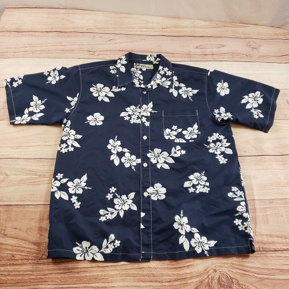 VINTAGE O Neill Shirt Mens Extra Large Blue White Hawaiian Camp Surfing Adult